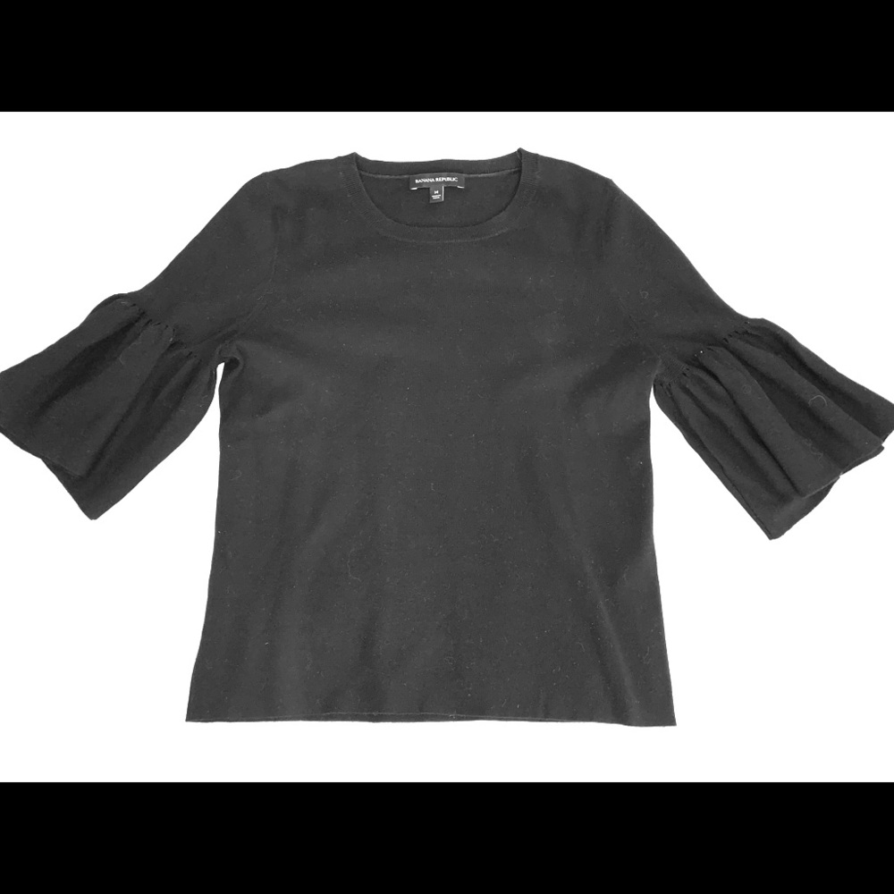 Banana Republic M black bell sleeve top.